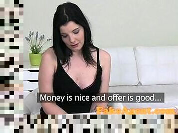 FakeAgent Busty teacher gest fucked in Casting interview